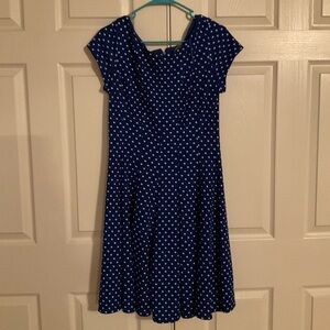 Blue white polka dot dress